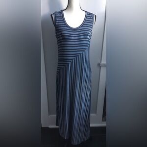 CAbi Dia Jersey Striped Asymmetrical Midi Dress, sz S-M